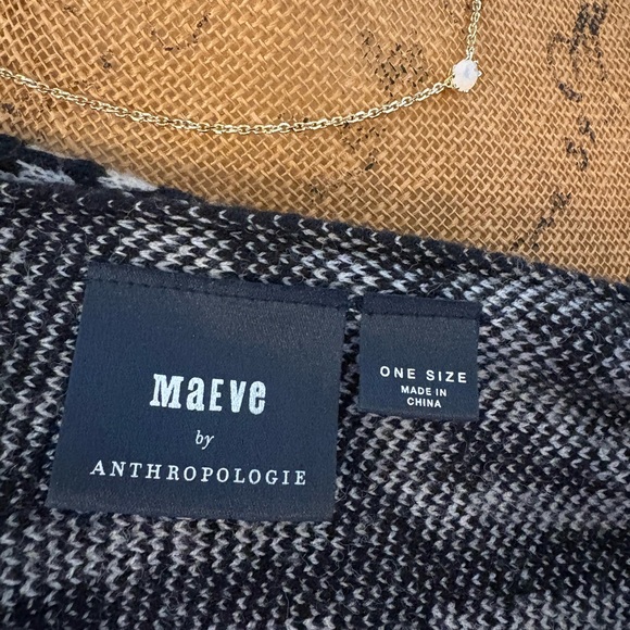 Maeve Anthropologie Square Patchwork Kimono Black & White Oversized Sweater XL - Picture 10 of 10